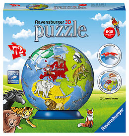 Ravensburger 3D Puzzle 11840 - Puzzle-Ball Kindererde - Puzzleball aus dreidimensionalen Puzzleteilen - Globus für Kinder ab 6 Jahren Spiel