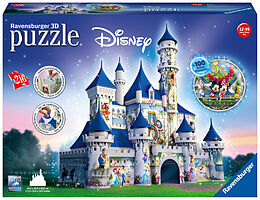 Ravensburger 3D Puzzle 12587 - Disney Schloss - wunderschön gestaletes Disney Schloss mit vielen Charakteren als 3D Modell für alle Disney und Puzzle Fans ab 10 Jahren Spiel