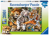 Ravensburger Kinderpuzzle - 12721 Schmusende Raubkatzen - Tier-Puzzle für Kinder ab 8 Jahren, mit 200 Teilen im XXL-Format Spiel