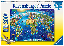 Ravensburger Kinderpuzzle - 12722 Große, weite Welt - Puzzle-Weltkarte für Kinder ab 8 Jahren, mit 200 Teilen im XXL-Format Spiel