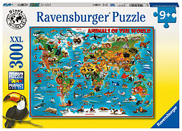 Ravensburger Kinderpuzzle - 13257 Tiere rund um die Welt - Puzzle-Weltkarte für Kinder ab 9 Jahren, mit 300 Teilen im XXL-Format Spiel