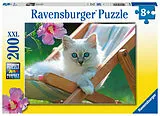 Weißes Kätzchen Kinderpuzzle Spiel