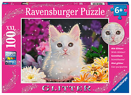 Ravensburger Kinderpuzzle - 13358 Glitzerkatze - 100 Teile Glitzerpuzzle für Kinder ab 6 Jahren, mit Glitter Spiel