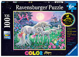 Ravensburger Kinderpuzzle - 13670 Einhörner im Mondschein - Einhorn-Leuchtpuzzle für Kinder ab 6 Jahren, mit 100 Teilen im XXL-Format, Leuchtet im Dunkeln Spiel