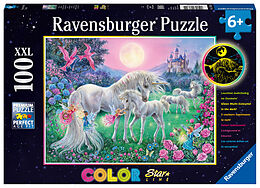 Ravensburger Kinderpuzzle - 13670 Einhörner im Mondschein - Einhorn-Leuchtpuzzle für Kinder ab 6 Jahren, mit 100 Teilen im XXL-Format, Leuchtet im Dunkeln Spiel