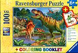 Ravensburger Kinderpuzzle - 13695 Welt der Dinosaurier - Dino-Puzzle für Kinder ab 6 Jahren, mit 100 Teilen im XXL-Format, inklusive Malheft Spiel