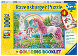 Ravensburger Kinderpuzzle - 13698 Magische Einhörner - Einhorn-Puzzle für Kinder ab 6 Jahren, mit 100 Teilen im XXL-Format, inklusive Malheft Spiel