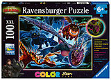 Ravensburger Kinderpuzzle - 13710 Leuchtende Dragons - Dragons-Leuchtpuzzle für Kinder ab 6 Jahren, mit 100 Teilen im XXL-Format, Leuchtet im Dunkeln Spiel