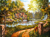 Ravensburger Puzzle 16582 - Cottage am Fluß - 500 Teile Puzzle für Erwachsene und Kinder ab 10 Jahren Spiel