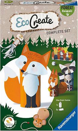 Ravensburger EcoCreate 18132 - Forest Animals - DIY Bastelset für Kinder ab 6 Jahren Spiel