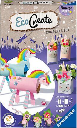 Ravensburger EcoCreate 18438 - Unicorn Party - DIY Bastelset für Kinder ab 6 Jahren Spiel