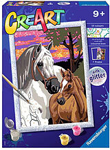 Malen nach Zahlen, CreArt. Sunset Horses Spiel