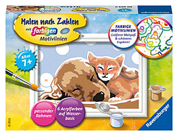 Ravensburger CreArt 20055 - Tierliebe - Malen nach Zahlen Hund und Katze für Kinder ab 9 Jahre Spiel