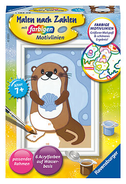 Ravensburger Malen nach Zahlen 20291 - Fröhlicher Otter - Kinder ab 7 Jahren Spiel