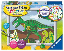 Ravensburger CreArt 20293 - Hungriger Dinosaurier - Malen nach Zahlen Dino für Kinder ab 9 Jahre Spiel