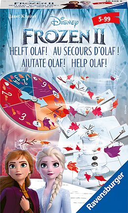 Ravensburger 20528 - Disney Frozen 2 helft Olaf, Mitbringspiel für 2-4 Spieler, ab 5 Jahren, kompaktes Format, Reisespiel, Glücksspiel Spiel