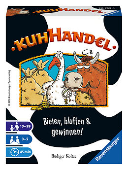 Ravensburger 20753 - Kuhhandel, Auktionsspiel für 3-5 Spieler, Kartenspiel mit Kühen ab 10 Jahren, Versteigerung Spiel