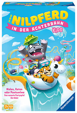 Ravensburger 22361 - Das Nilpferd in der Achterbahn Kids - Gesellschaftsspiel für Kinder und Familien ab 7 Jahren, für 3-6 Spieler - Partyspiel Spiel