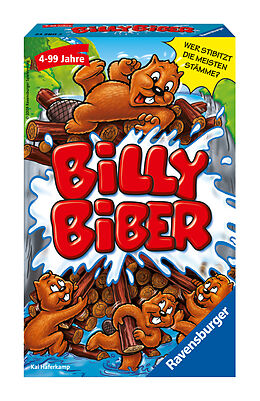 Ravensburger 23280 - Billy Biber, Mitbringspiel für 1-4 Spieler, Kinderspiel ab 4 Jahren, kompaktes Format, Reisespiel Spiel