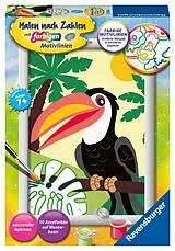 Tukan im Dschungel Malen nach Zahlen Spiel