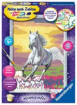 Galoppierender Schimmel Malen nach Zahlen Spiel