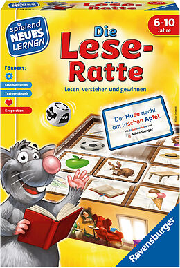 Ravensburger 24956 - Die Lese-Ratte - Spielen und Lernen für Kinder, Lernspiel für Kinder ab 6-10 Jahren, Spielend Neues Lernen für 1-4 Spieler Spiel