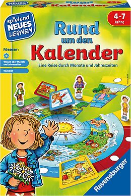Ravensburger 24984 - Rund um den Kalender - Spielen und Lernen für Kinder, Lernspiel für Kinder von 4-7 Jahren, Spielend Neues Lernen für 2-4 Spieler Spiel