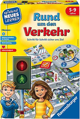 Ravensburger Lernspiel Rund um den Verkehr 24997, Kinderspiel, ab 5 Jahren, für 2-4 Spieler Spiel