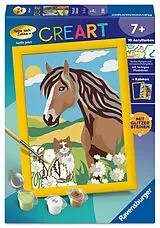 CreArt, Malen nach Zahlen Kinder - Pferd und Kätzchen Spiel
