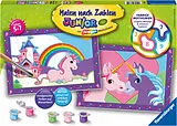 Bunte Einhornwelt Malen nach Zahlen Spiel