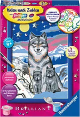 Süße Wolfsfamilie Malen nach Zahlen Spiel