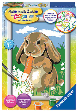 Ravensburger Malen nach Zahlen 28022 - Knuddelhäschen - Kinder ab 7 Jahren Spiel