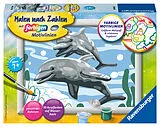 Freundliche Delfine Malen nach Zahlen Spiel