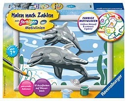 Ravensburger Malen nach Zahlen 28468 - Freundliche Delfine - Kinder ab 7 Jahren Spiel