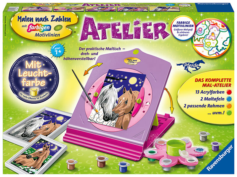 Ravensburger 28507 - Malen nach Zahlen, Atelier Pferde - Basteln