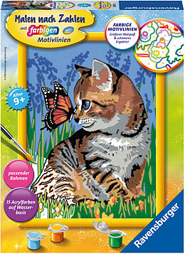 Spiel (Non) Ravensburger Malen nach Zahlen 28651 - Katze mit Schmetterling  Kinder ab 9 Jahren von 