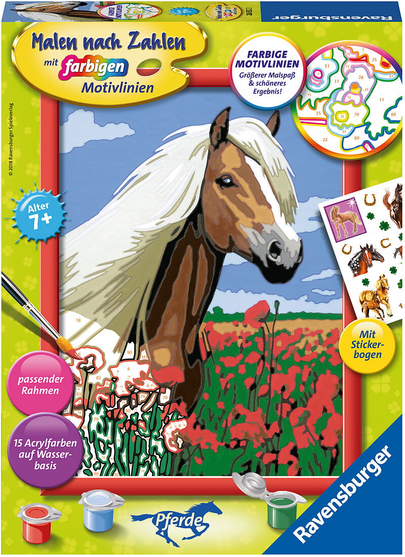 Ravensburger 28652 - Malen nach Zahlen, Haflinger, MNZ Pferde, Malset