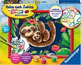 Niedliche Faultiere Malen nach Zahlen Spiel