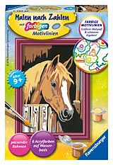 Pferd im Stall Malen nach Zahlen Spiel