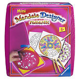 Ravensburger Mandala Designer Mini romantic 29947, Zeichnen lernen für Kinder ab 6 Jahren, Zeichen-Set mit Mandala-Schablone für farbenfrohe Mandalas Spiel