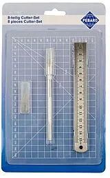 PEBARO 17MAT - Cutter-Set, 8-teilig, mit Cutter-Messer, Lineal und Schneidematte Spiel