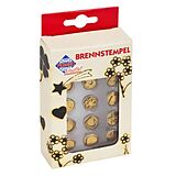 PEBARO 20200 - Brennstempel I, 12-teilig, Motive: Blume/Raute/Mond/Kreis/Herz/Stern, passend zum Pebaro-Brandkolben, Brandmalerei Spiel