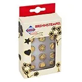 PEBARO 20200 - Brennstempel I, 12-teilig, Motive: Blume/Raute/Mond/Kreis/Herz/Stern, passend zum Pebaro-Brandkolben, Brandmalerei Spiel