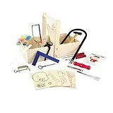 PEBARO 432S - Laubsäge-Schreinerkiste mit Arbeitstisch und Farbe, Werkzeugkasten Spiel