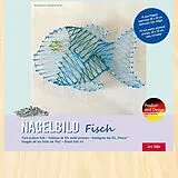 PEBARO NB4 - Nagelbild Fisch, Fadenbild 20x20cm, String Art Bastelset inkl. Nägel Spiel