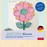 PEBARO NB7 - Nagelbild Blume, Fadenbild, Fadenspannbild, String Art mit Motiv Blume, 20x20cm, Bastelset Spiel