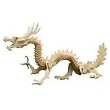 PEBARO 857/6 - Holzbausatz Chinesischer Drache, 148 Teile, Holzkonstruktion zum Zusammenstecken Spiel