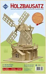 PEBARO 873 - Holzbausatz Windmühle, 78 Teile, Holzkonstruktion zum Zusammenstecken Spiel