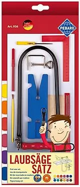 PEBARO 936 - Laubsäge-Starter-Set mit Vorlage und Malkasten, 17 Teile Spiel