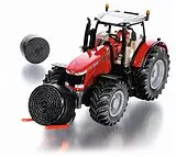 Siku Farmer 8614 - Massey Ferguson MF8680, Traktor mit Ballengabel, 1:32 Sondermodell Spiel